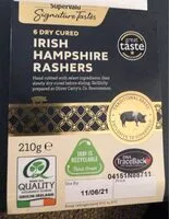 Mängden socker i Irish hampshire rashers