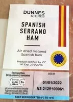 Mängden socker i Spanish serrano ham