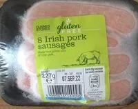 Mängden socker i Gluten free irish pork sausages