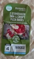 Mängden socker i 2 Stonebaked thin crispy pizza bases