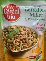 Mängden socker i Cuisiné lentilles, millet & petits légumes