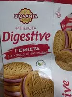 Mängden socker i Μπισκότα Digestive γεμιστά με κρέμα cheesecake