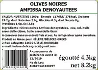 Mängden socker i OLIVES NOIRES AMFISSA DENOYAUTEES