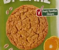 Mängden socker i μπισκότα βρώμης με πορτοκάλι