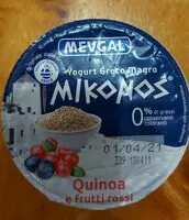 Mängden socker i Mikonos yogurt greco magro quinoa e frutti rossi