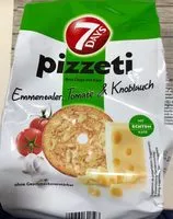 Mängden socker i Pizzeti, Emmentaler, Tomate, Knoblauch