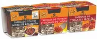 Mängden socker i Triplette de 3 Pâtes à Tartiner : Poivrons & fromage de chèvre / Kalamata / Tomates séchées
