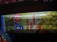 Mängden socker i 100%grpe peach juice