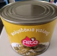 Mängden socker i alta ντολμαδάκια γιαλαντζί 2kg