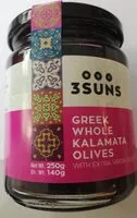 Mängden socker i Greek whole kalamata olives