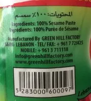 Mängden socker i Tahini Sesame Paste