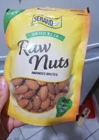 Mängden socker i Raw nuts amandes brutes