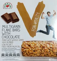 Mängden socker i Multigrain flake bars with chocolate