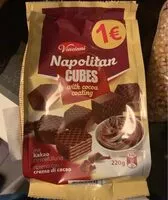 Mängden socker i Napolitain cubes (with cocoa coating)