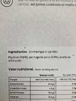 Mängden socker i Pechuga de pollo a la brasa con piquillos asados