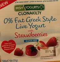 Socker och näringsämnen i Irish yogurts clonakilty