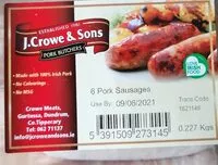 Mängden socker i Pork Sausages