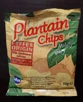 Mängden socker i Plantain chips mildly spicy