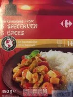 Mängden socker i Porc 5 epices et riz basmati