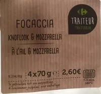 Mängden socker i Focaccia à l'ail et mozzarella
