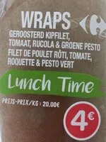 Mängden socker i Wraps filet de poulet rôti, tomate, roquette & pesto vert