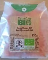 Mängden socker i Lentilles corail BIO