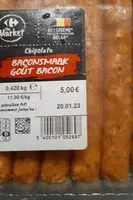 Mängden socker i Chipolata goût bacom