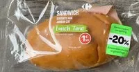 Mängden socker i Sandwich jambon cuit