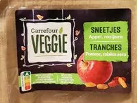 Mängden socker i Tranches pomme, raisins secs