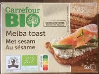 Mängden socker i Melba toast au sesame