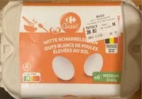 Mängden socker i Œufs blanc de poules élevées au sol