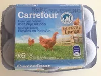 Mängden socker i 6 œufs de poules élevées en plein air