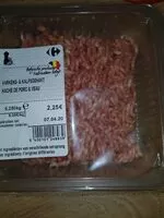 Mängden socker i varkens- kalfsgehakt hache de porc & veau