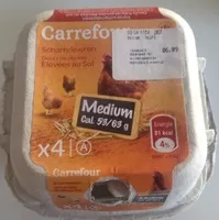 Mängden socker i 4 œufs de poules élevées au sol Medium