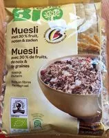 Mängden socker i Muesli avec 30% de fruits,noix & graines