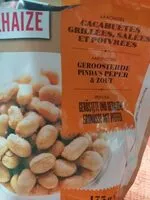 Mängden socker i cacahuètes grillées et salées  et poivrées