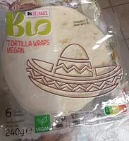 Mängden socker i Tortilla wraps vegan bio delhaize