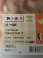 Mängden socker i Poulet émincés de filet