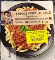 Mängden socker i Strozzapreti al ragu