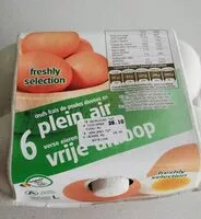 Mängden socker i Oeuf frais de poules enlevées en plein air