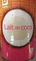 Mängden socker i Lait de coco