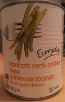 Mängden socker i Haricots Verts entiers