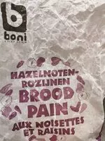 Mängden socker i Pain aux noisettes et raisins