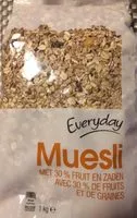 Mängden socker i Muesli avec 30% de fruits et de graines