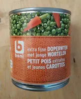 Mängden socker i Petits pois extra-fins et jeunes carottes