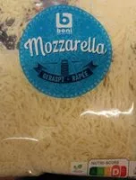 Mängden socker i Mozzarella râpée