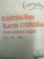 Mängden socker i Sucre cristallisé