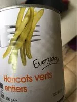 Mängden socker i Haricots verts entiers