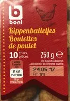 Mängden socker i Boulettes de poulet