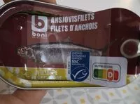 Mängden socker i Filets d'anchois à l'huile d'olive